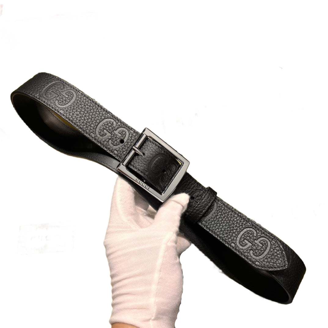 Gucci GG Emblem Belt Monogram with Square Buckle - TruVybe Essentials
