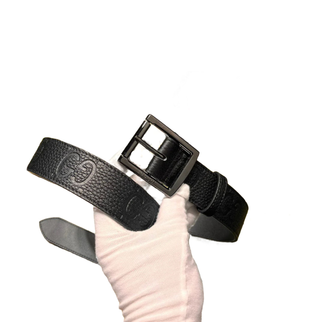 Gucci GG Emblem Belt Monogram with Square Buckle - TruVybe Essentials