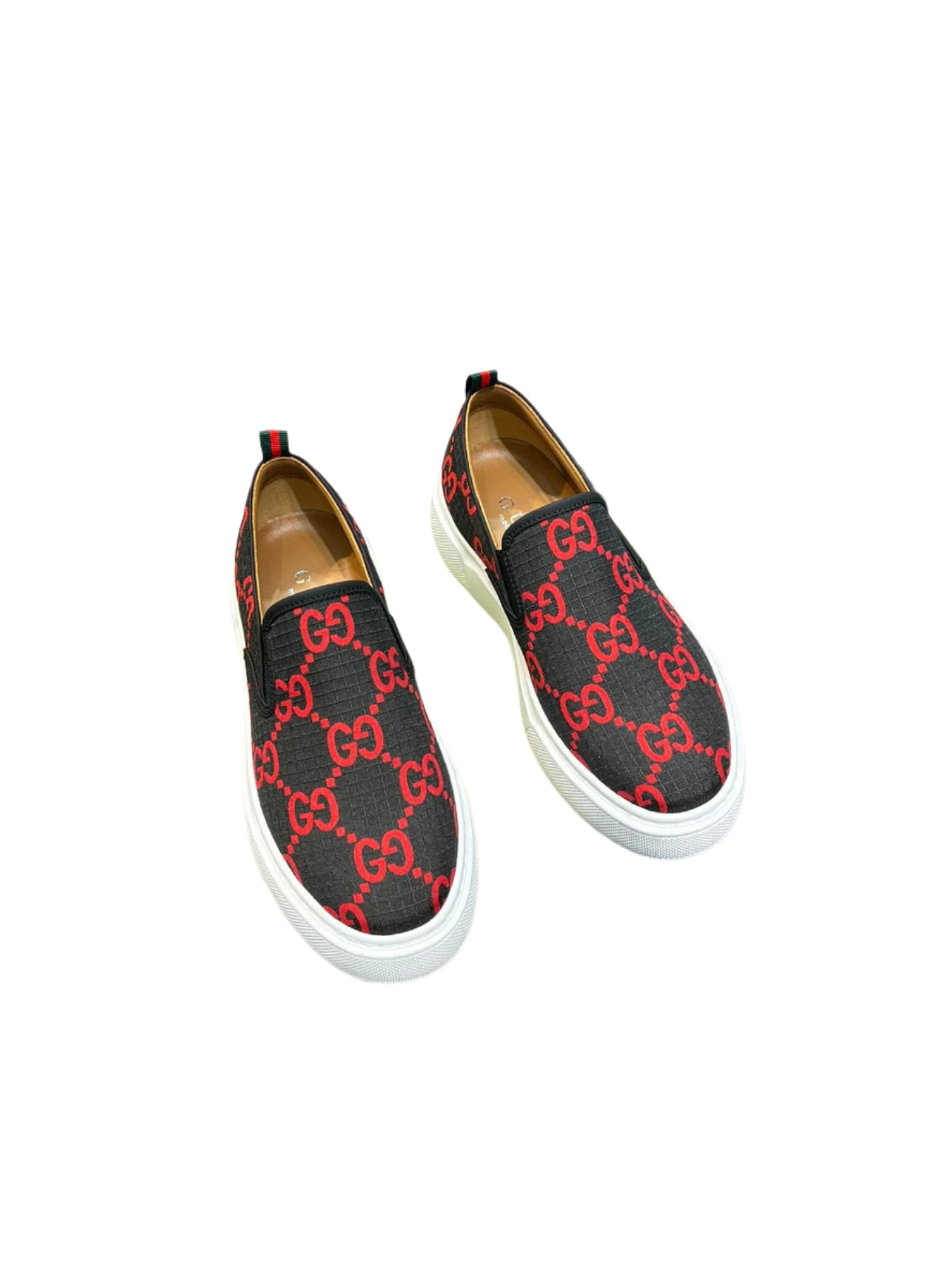 Gucci GG Canvas Slip Ons Black / Red - TruVybe Essentials