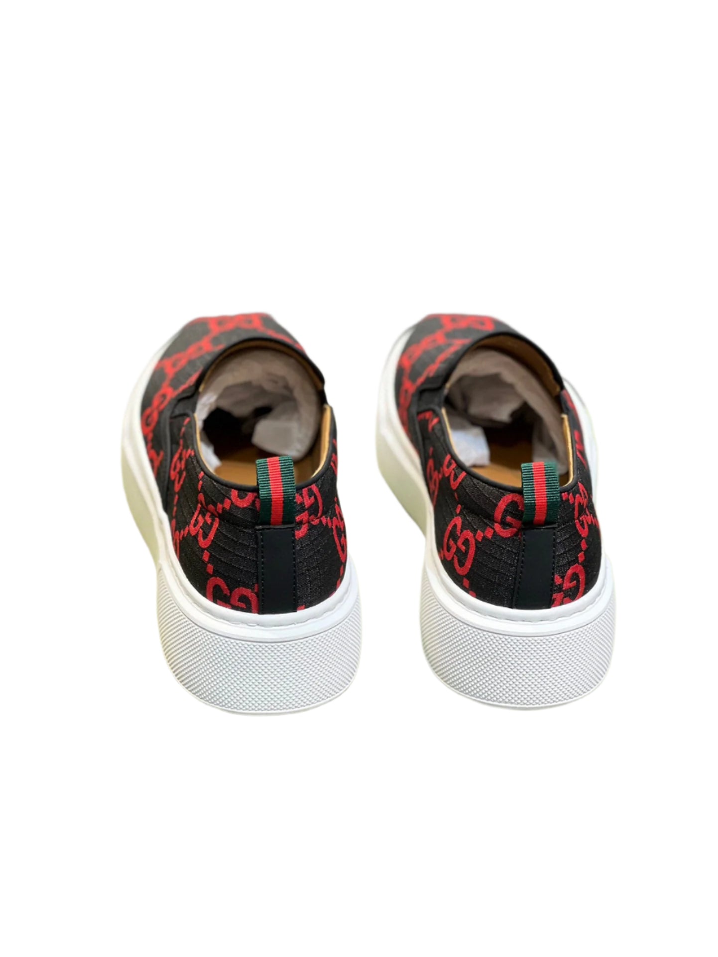 Gucci GG Canvas Slip Ons Black / Red - TruVybe Essentials
