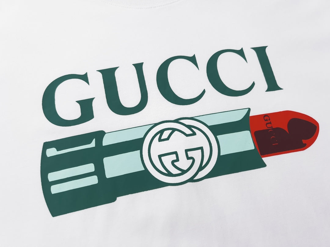 Gucci GG Jersey Cotton Printed Red Lipstick Logo - TruVybe Essentials
