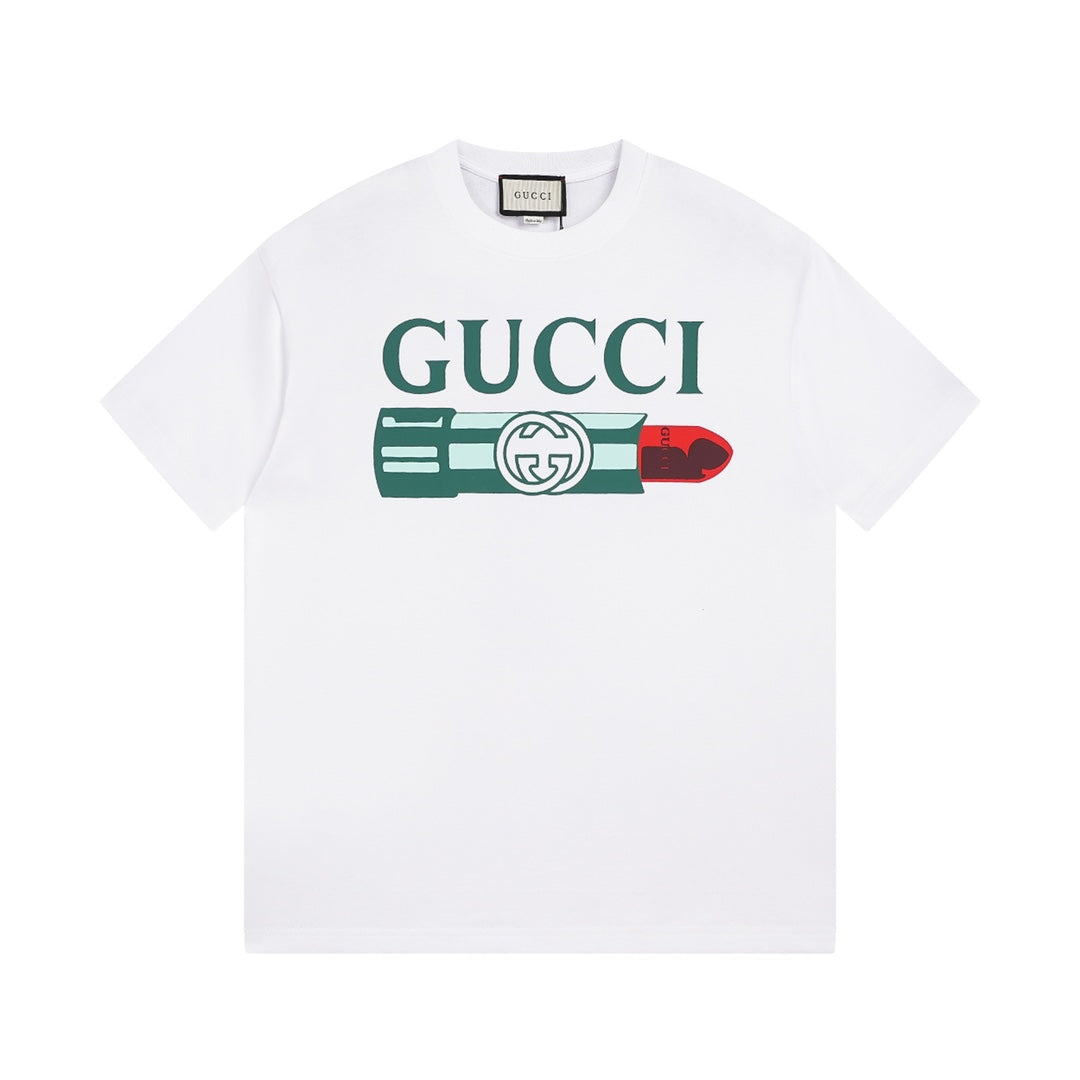 Gucci GG Jersey Cotton Printed Red Lipstick Logo - TruVybe Essentials