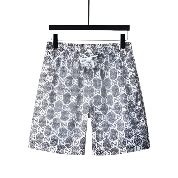 Gucci GG Monogram Draw-String   Swimming Trunks Beige & Black - TruVybe Essentials