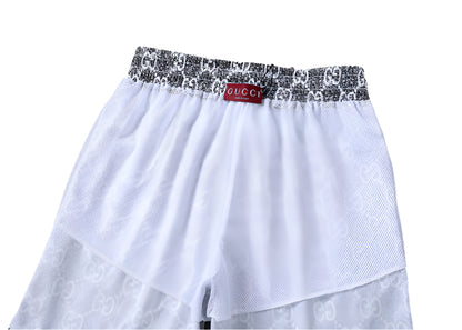 Gucci GG Monogram Draw-String   Swimming Trunks Beige & Black - TruVybe Essentials