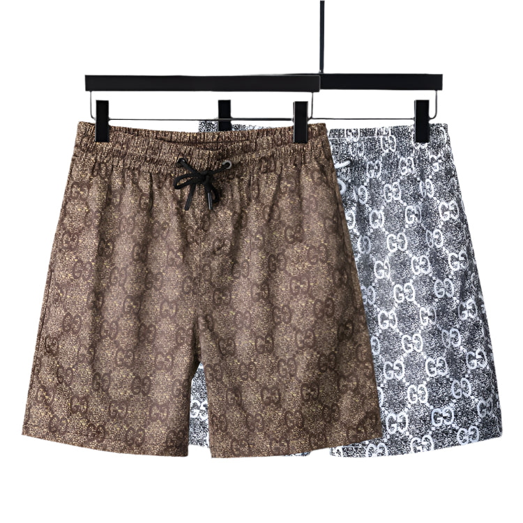 Gucci GG Monogram Draw-String   Swimming Trunks Beige & Black - TruVybe Essentials