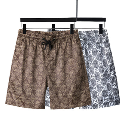 Gucci GG Monogram Draw-String   Swimming Trunks Beige & Black - TruVybe Essentials