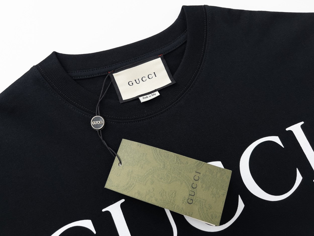 Gucci GG Printed  Black Cotton Jersey T-Shirt - TruVybe Essentials