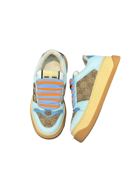 Gucci Screener  GG Leather Beige Blue Orange - TruVybe Essentials