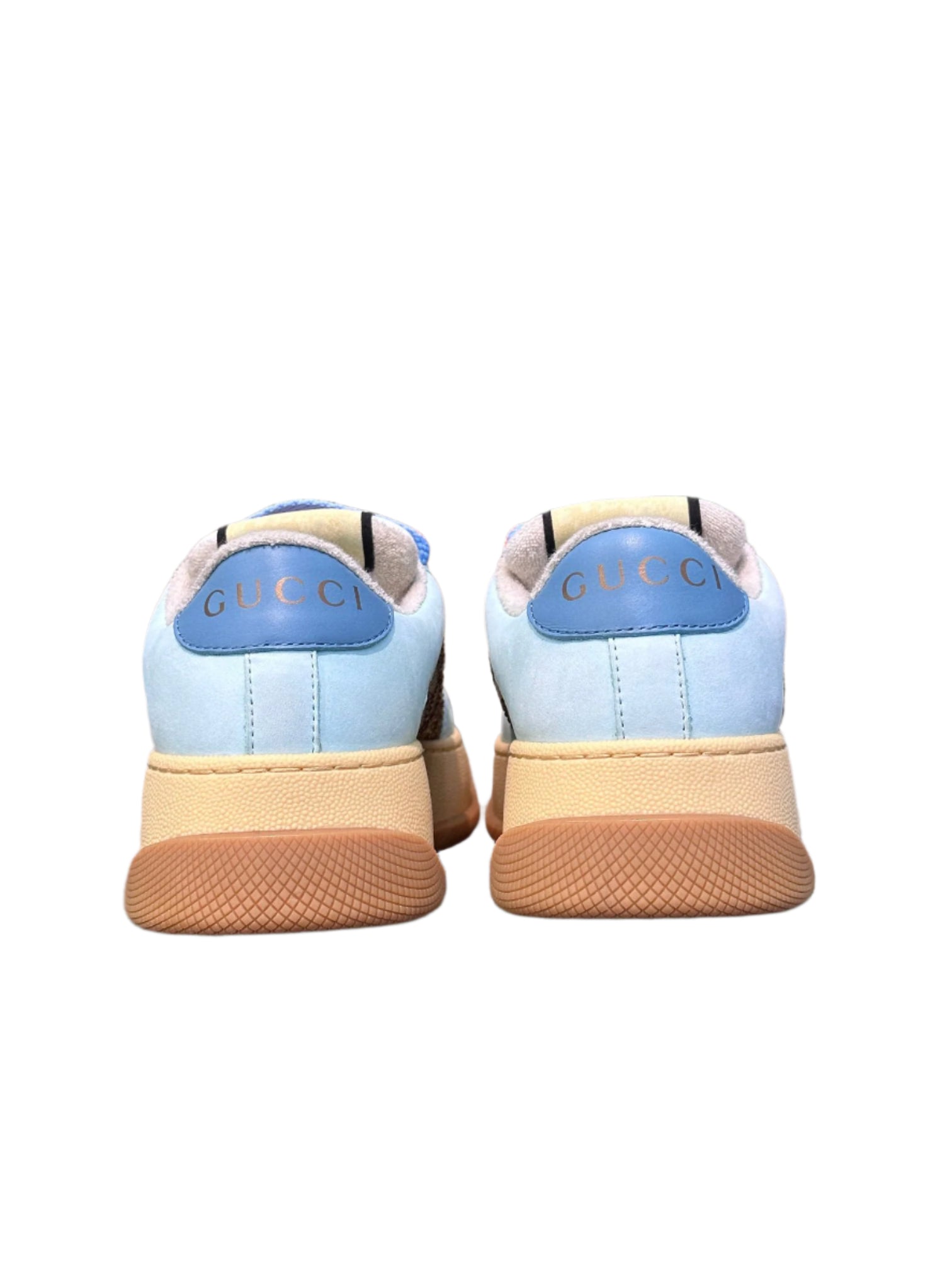 Gucci Screener  GG Leather Beige Blue Orange - TruVybe Essentials