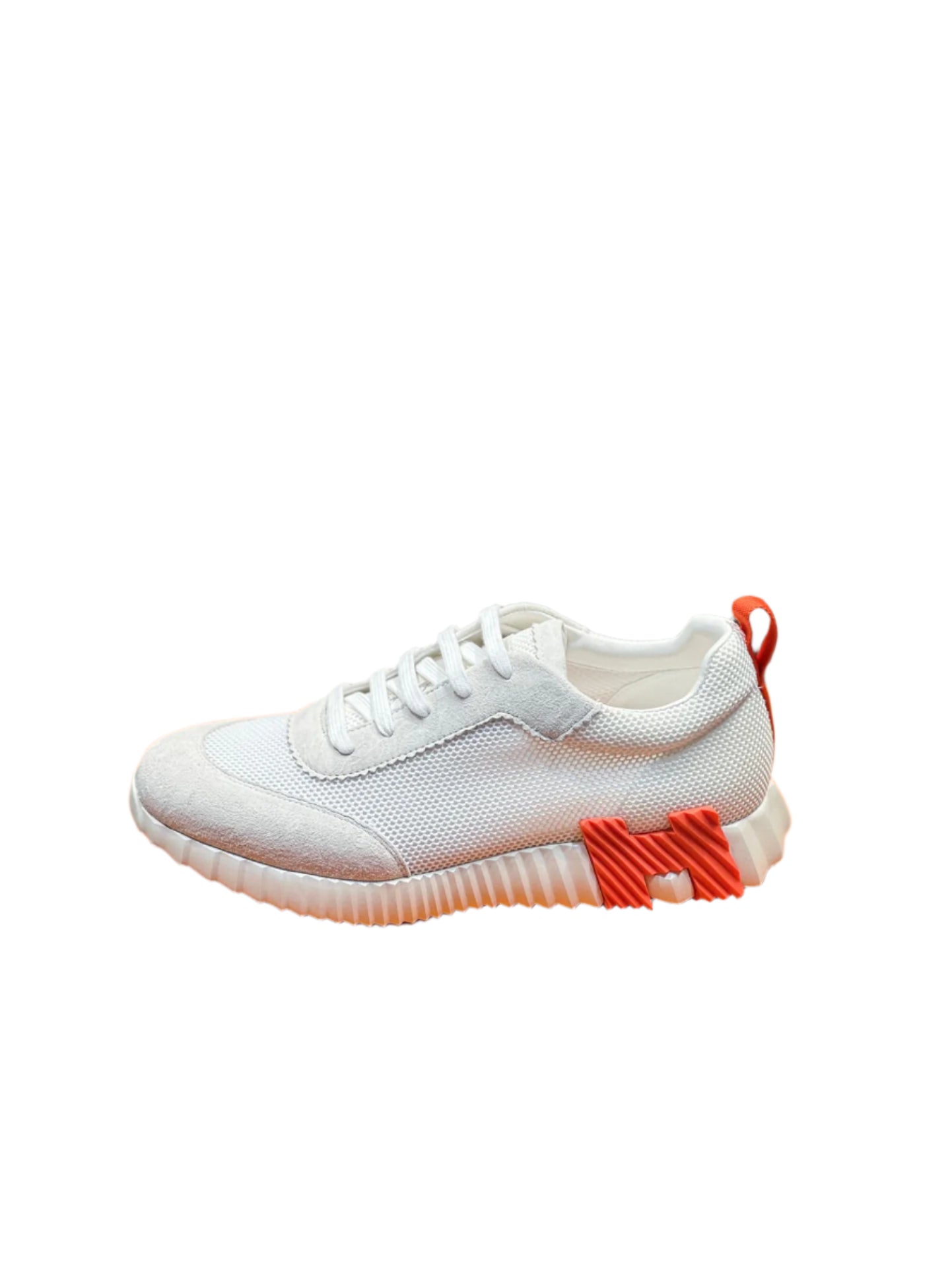 Hermes Paris Bouncing Sneaker White/Orange - TruVybe Essentials