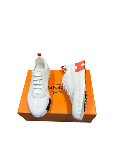 Hermes Paris Bouncing Sneaker White/Orange - TruVybe Essentials