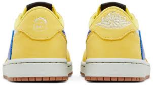 Air Jordan 1 Retro Low OG SP “Travis Scott Canary” – Yellow Racer-Blue Suede