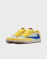 Air Jordan 1 Retro Low OG SP “Travis Scott Canary” – Yellow Racer-Blue Suede