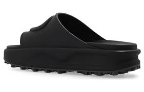 GG Oversize Slide Sandal – Black Interlocking G Designer Slides