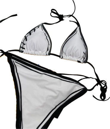 Fendi Women's Black and White Bikini Swimsuit – Bold Luxury Beachwear