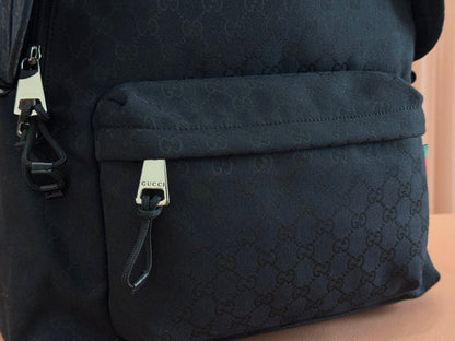 Backpack Black Canvas Leather