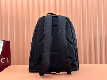 Backpack Black Canvas Leather