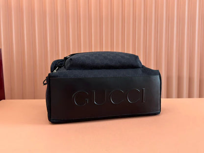 Backpack Black Canvas Leather