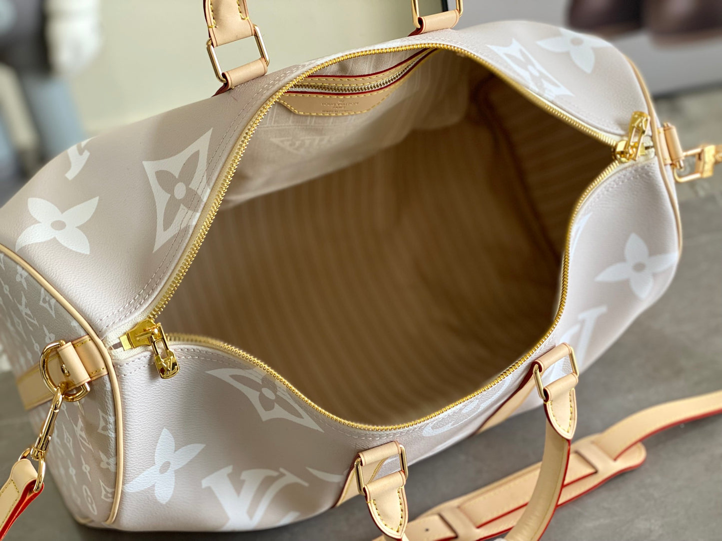 inside Keepall Bandouliere Bag By The Pool Monogram Giant 45 – Detachable Shoulder Strap