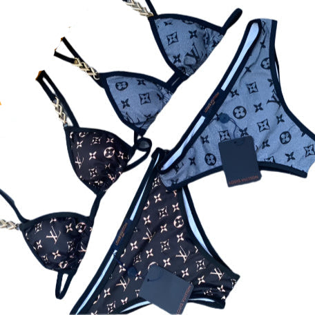 Louis Vuitton Graphic Monogram 2 piece Bikini Black/White - TruVybe Essentials