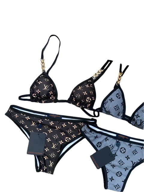 Louis Vuitton Graphic Monogram 2 piece Bikini Black/White - TruVybe Essentials