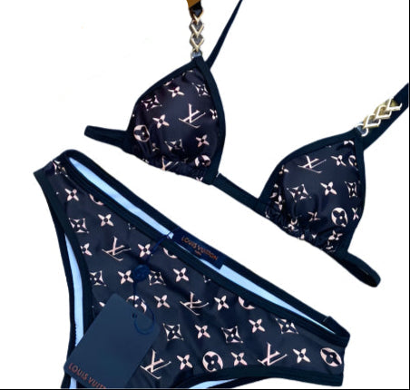 Louis Vuitton Graphic Monogram 2 piece Bikini Black/White - TruVybe Essentials
