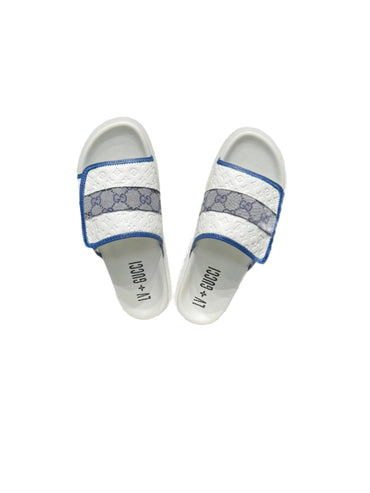Louis Vuitton - Gucci Slides White/ Blue - TruVybe Essentials