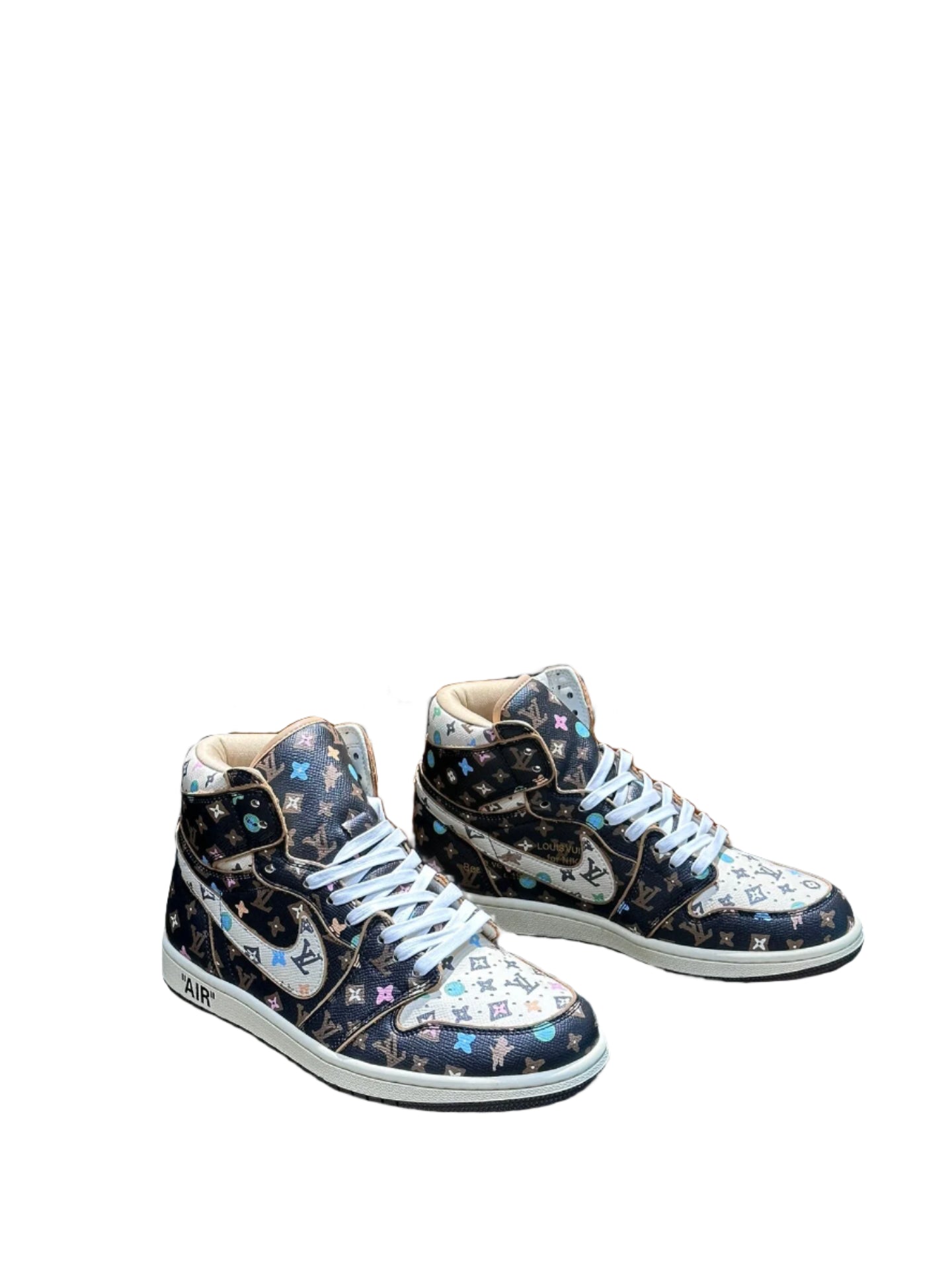 Louis Vuitton Nike Air Force 1 High By Virgil Abloh White/Blue - TruVybe Essentials