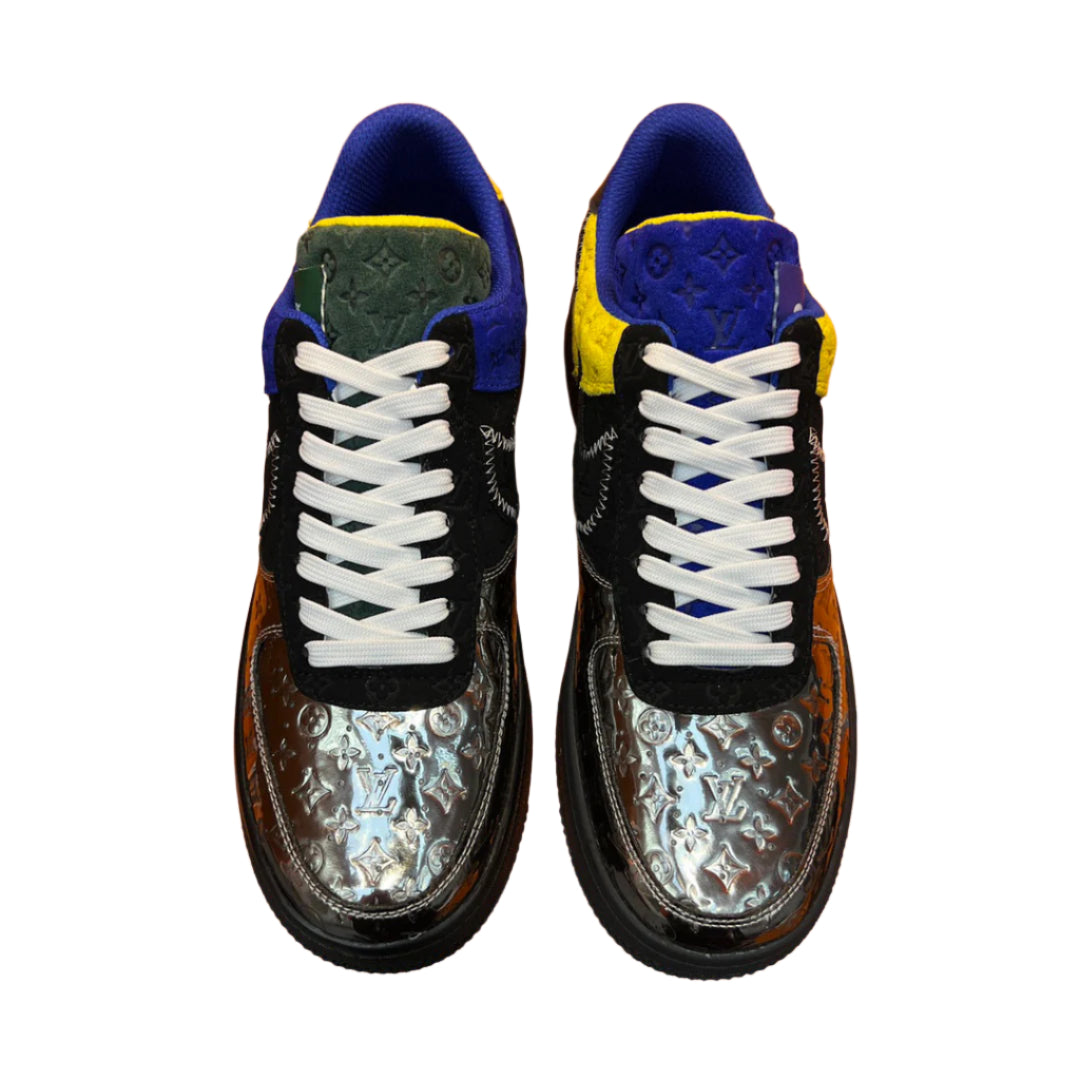 Louis Vuitton Nike Air Force 1 Low By Virgil Abloh Black Metallic Silver - TruVybe Essentials