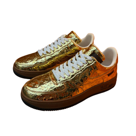 Louis Vuitton Nike Air Force 1 Low By Virgil Abloh Metallic Gold - TruVybe Essentials