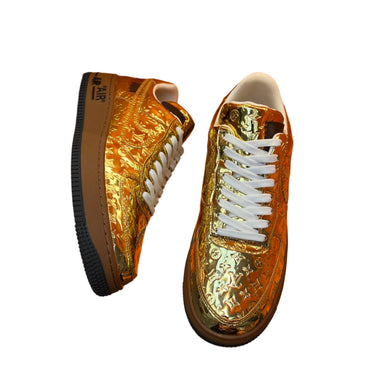 Louis Vuitton Nike Air Force 1 Low By Virgil Abloh Metallic Gold - TruVybe Essentials