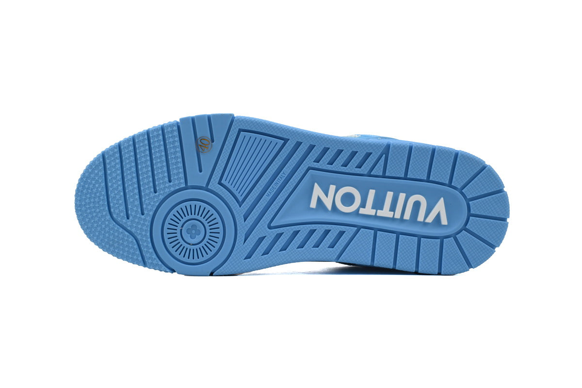 Louis Vuitton Trainer Blue Embossed Monogram - TruVybe Essentials