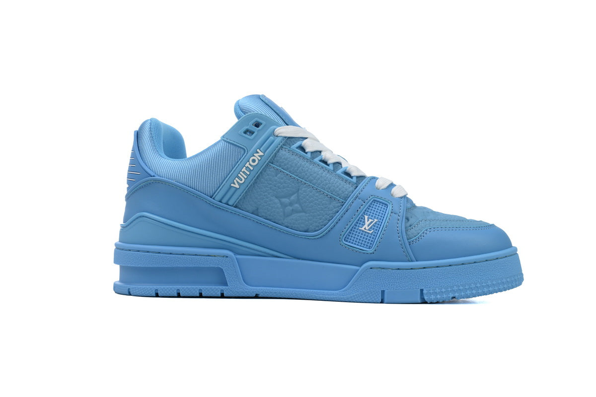 Louis Vuitton Trainer Blue Embossed Monogram - TruVybe Essentials