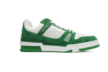 Louis Vuitton Trainer Green Monogram Denim White - TruVybe Essentials