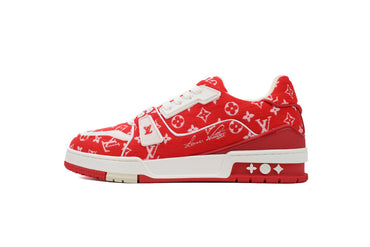 Louis Vuitton Trainer Red Monogram Textile - TruVybe Essentials