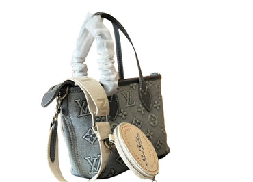 Louis Vuitton Weekend Tote Denim Bag Blue - TruVybe Essentials