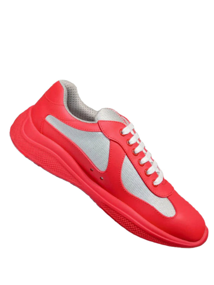 Prada Patent leather & Technical fabric Red  America's Cup sneakers - TruVybe Essentials