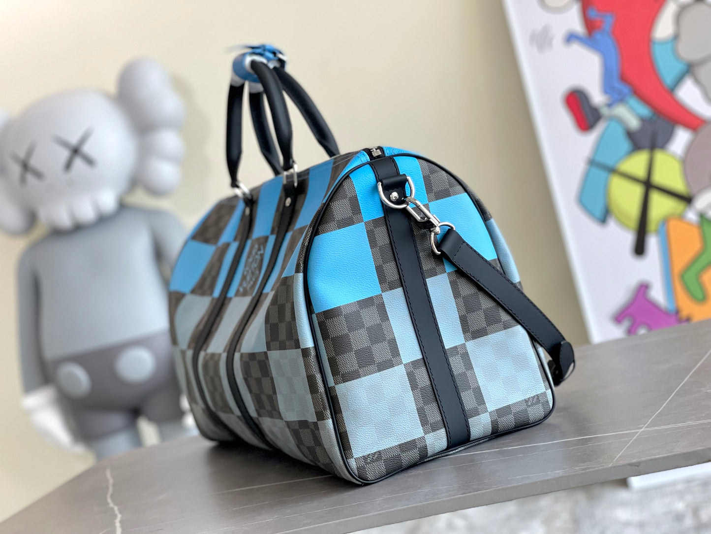 sd  Keepall Bandouliere Bag Giant Damier Graphite Canvas 50 Duffle