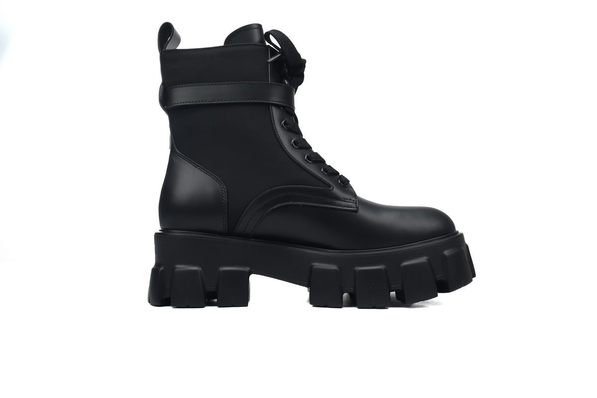 Re-Nylon & Leather Combat Boots – Zip Pocket, Premium Streetwear Footwear - TruVybe Essentials