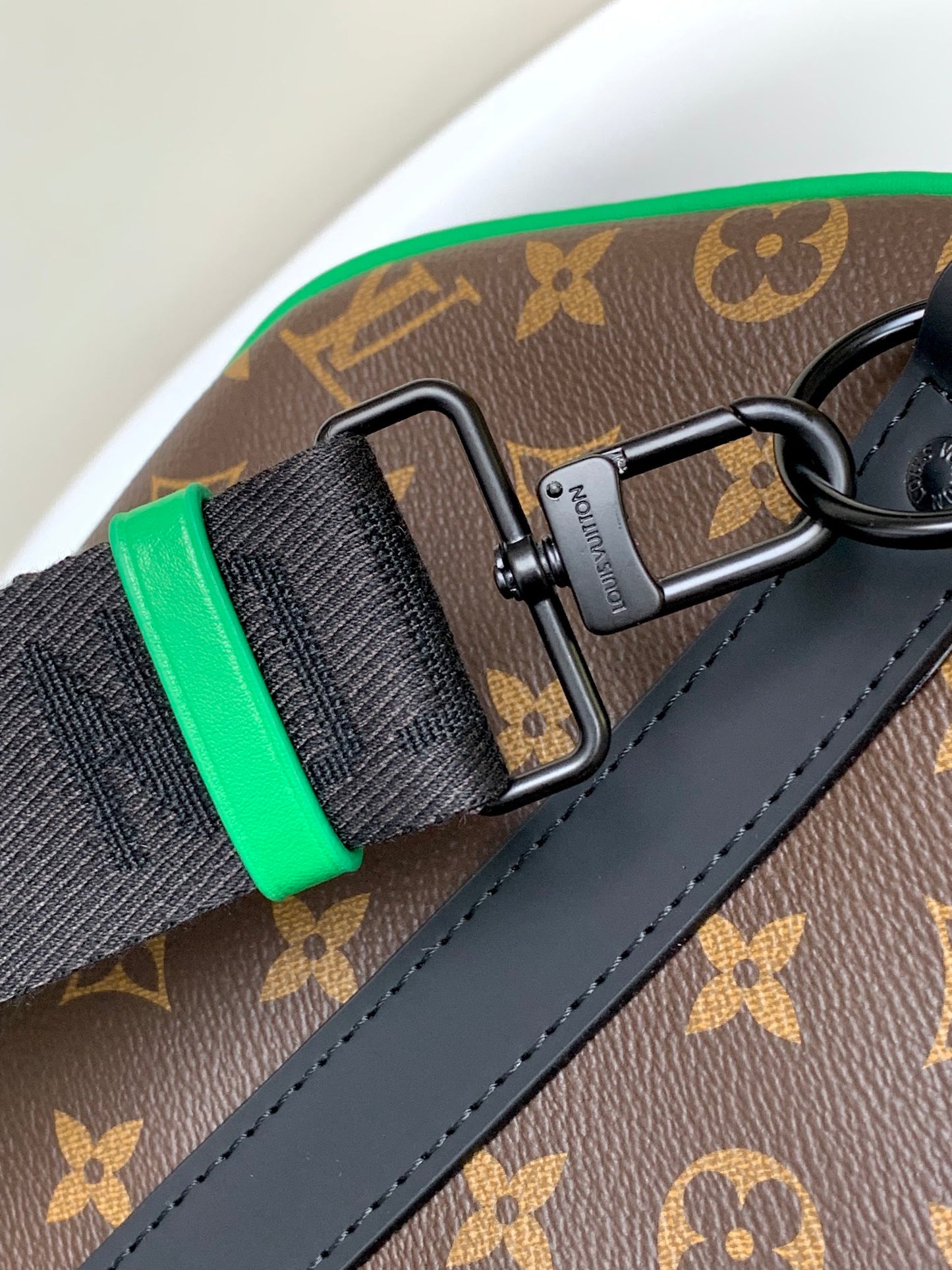 snap Large Canvas Travel Bag Brown & Green Monogram Keepall 50