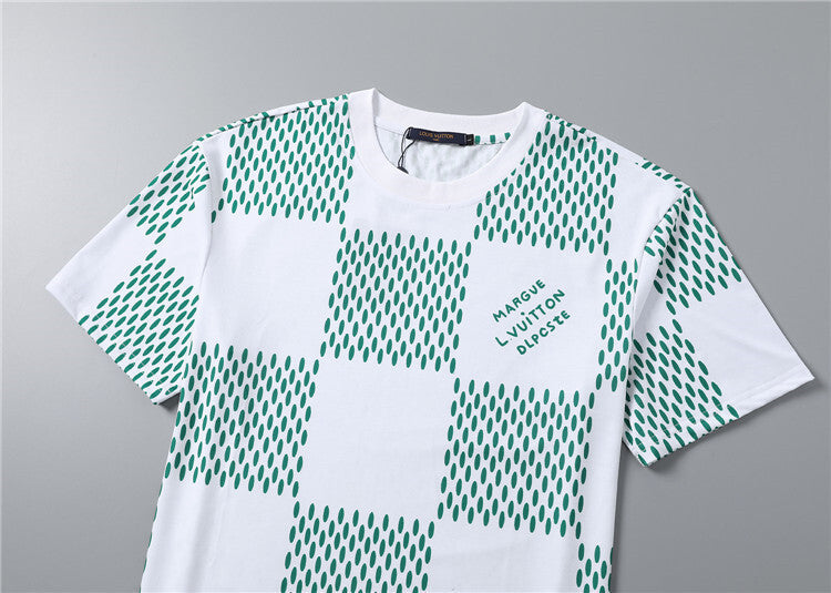 ss Jacquard Short-Sleeve Crewneck T-Shirt & Lined Shorts Set – Green & White