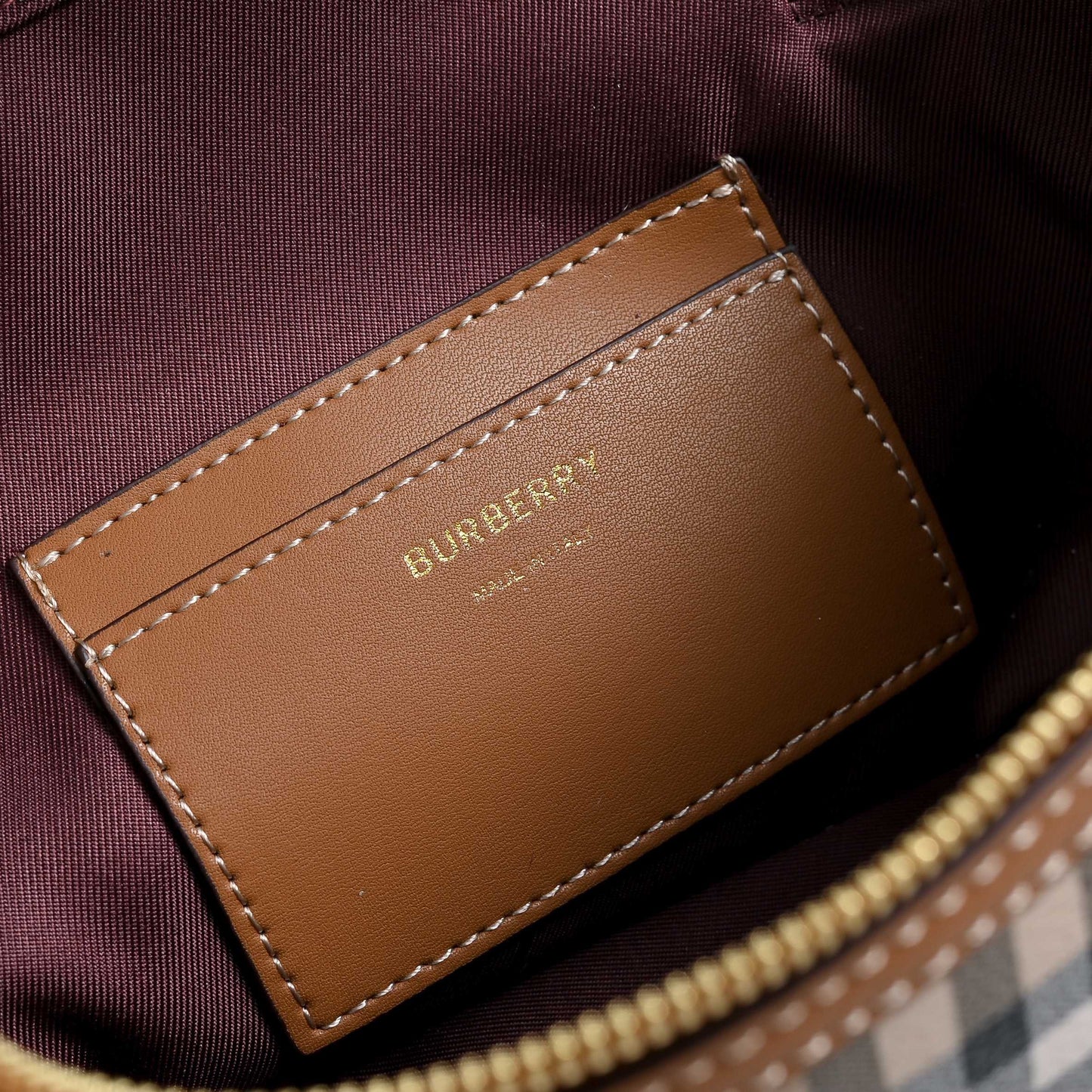 Beige Check Vanity Bag