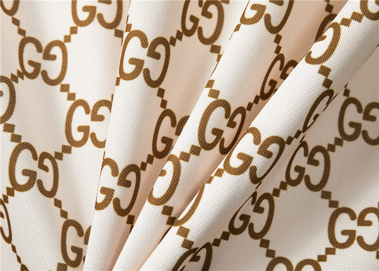 texture Cotton Knit Jacquard Polo Shirt