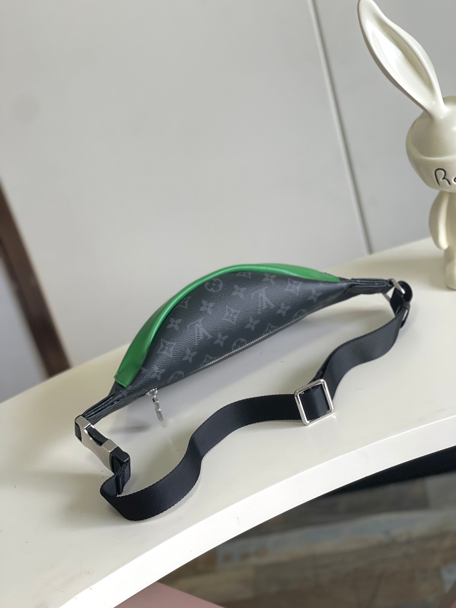 Black & Green Monogram Belt Bag Crossbody for Men & Women