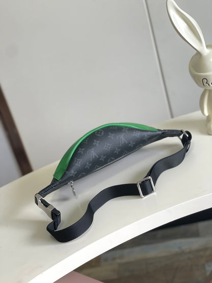 Black & Green Monogram Belt Bag Crossbody for Men & Women