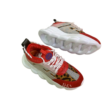 Versace Chain Reaction Red Wild Leopard Low Chunky Sneaker - TruVybe Essentials