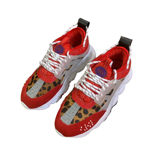 Versace Chain Reaction Red Wild Leopard Low Chunky Sneaker - TruVybe Essentials