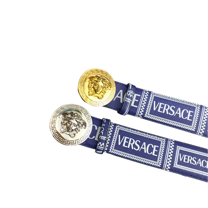 Versace La Medusa Blue Leather Belt - TruVybe Essentials