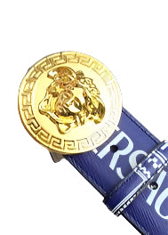 Versace La Medusa Blue Leather Belt - TruVybe Essentials